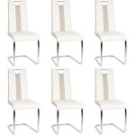 Jeobest� lot de 6 chaises de salle � manger ou cuisine alba avec assise rembourr�e et pi�tement chrom� ...