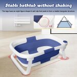 Jeobest 63 * 43 * 20cm baignoire pliante pour bb (0 - 6 ans - bouchon de vidange - tapis antidrapant ...