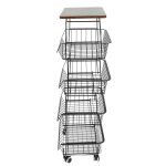 Jeobest. corbeille � fruits � 4 niveaux panier de fruits et legumes avec roues panier - corbeille panier ...