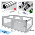 Jeobest. parc pour b�b� 180 x 120 x 66 cm - pliable - oxford - cl�ture de s�curit� avec porte de s�curit� ...