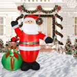 Jeobest pre nol gonflable avec lan dcoration dambiance de nol rsistant au vent et  la pluie