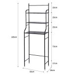 Meuble de rangement salle de bain jeobest - colonne wc noir - 3 tablettes - 165x55x26cm