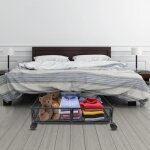 Bote de rangement sous le lit jeobest - mtal noir - grande capacit de charge - roues pivotantes silencieuse ...