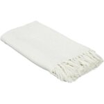 Jet� de canap� en coton rectangulaire ivoire - paris prix