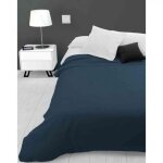 Jet de lit - adle - bleu - 180x220 cm - 70% coton - lavable en machine