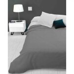 Jet de lit - soleil docre - adle - 180x220 cm - gris - fines rayures ton sur ton