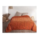 Jeté de lit calisson - taille: 250x260cm - coloris: rouille Jeté de lit calisson - taille: 250x260cm - coloris: rouille