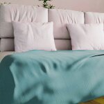 Jet de lit ou canap 180x220 cm adele bleu lagon par soleil docre
