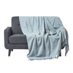Jet� de lit ou de canap� gris nirvana en coton 150 x 200 cm
