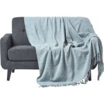 Jet� de lit ou de canap� gris nirvana en coton 225 x 255 cm