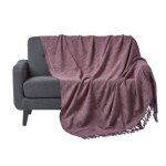 Jet� de lit ou de canap� mauve nirvana en coton 150 x 200 cm
