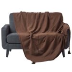 Jet� de lit ou de canap� rajput chocolat 225 x 255 cm