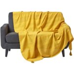 Jet� de lit ou de canap� rajput jaune 150 x 200 cm
