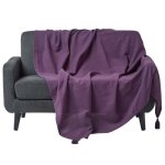 Jet� de lit ou de canap� - homescapes - rajput - violet - 225 x 255 cm - coton naturel