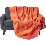 Jet� de lit ou de canap� � rayures morocco orange 150 x 200 cm