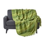 Jet� de lit ou de canap� � rayures morocco vert 255 x 360 cm