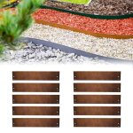 Lot 10 bordures acier corten 70cm 135 - 185cm haut galvanis� bordure pelouse jardin