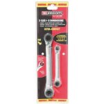 Jeu de 2 cl�s � cliquet cuatro - facom - 64c. j2pb - 8 - 19 mm - argent