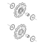 Jeu de 2 galets de drailleur arrire shimano - 8 vitesses - 13 dents - noir