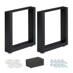Relaxdays pieds de table jeu de 2 bxh: 40x43 cm supports mtalliques table basse style industriel noirs ...