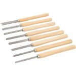 Jeu de 8 ciseaux gouges pour tour a bois