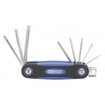 Jeu de 8 cl�s m�les torx perc� sur monture chrome plus t8 � t40 - kstools - 158. 3530