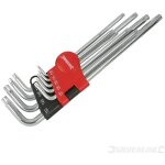 Jeu de 9 cls torx expert - silverline - t10 - t50 en acier chrome - vanadium tremp