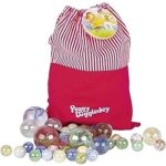 Jeu de billes - goki - 50 billes en verre dans un sac en coton - mixte - a partir de 3 ans