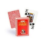 Jeu de cartes texas poker 100% plastique modiano - rouge
