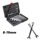 Jeu de cl�s mixtes � cliquet mengda - m�trique 8 - 19 mm - acier chrome vanadium - 12 pi�ces