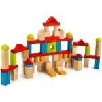 Jeu de construction en bois - jeujura - 82 pices - garon et fille - a partir de 18 mois