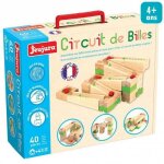 Jeu de construction en bois jeujura - circuit de billes - 40 pices