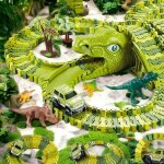 Jeu de construction dinotracks - circuit de voiture modulables avec dinosaures - 240 pièces Jeu de construction dinotracks - circuit de voiture modulables avec dinosaures - 240 pièces