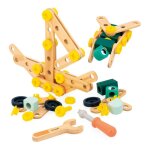 Baril 100 pices bricokids - jeu de construction enfant - 98 accessoires + 2 outils - jeu dimitation ...