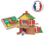 Jeujura mon chlet en bois - 135 pices - coffret en bois