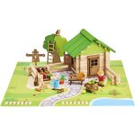 Jeu de construction maison et jardin - jeujura - bois naturel - 135 pices