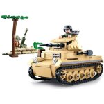 Jeu de construction - sluban - tank allemand wwii petit mod�le - 356 briques - beige