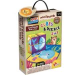 Jeu cratif 2 - en - 1 - lisciani - montessori baby bois - cubes et puzzle - observation et dextrit ...