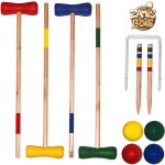 Jeu de croquet en bois - mgm - 73cm - 4 balles - pour enfants � partir de 6 ans