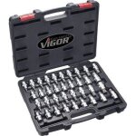 Jeu de douilles 36 pices 125 mm - vigor - v2496 - cls six pans et torx - outils et accessoires