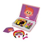 Jeu �ducatif magn�tique janod magn�tibook crazy faces fille - 55 magnets - d�s 3 ans