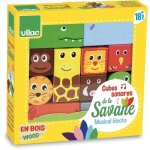 Jeux d�veil cubes sonores - vilac - savane - bois - mixte - 3 ans et plus