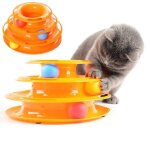 Jeux labyrinthe bille jouet 3 balles &3 couches plastique pour chat chien animaux de compagnie jouets ...