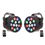Jeux de lumires dj light 2 par mini  leds dmx + trier de fixation + telecommande pa dj led bar sono ...