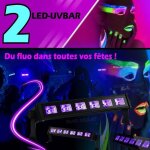 Jeux de lumi�res pack de 2 barres � led uv soir�e fluo garantie pa dj led mix sono bar club laser anniversaire ...