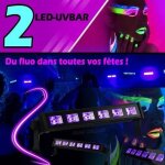 Jeux de lumi�res pack de 2 led - uvbar6 soir�e fluo garantie pa dj led mix sono bar club laser anniversaire ...