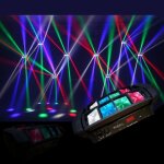 Jeu de lumi�re puissant mini - spider 8x led effet stroboscope dmx grands balayages bar club disco soir�e ...