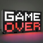 Lampe dambiance - paladone - game over 8 bit - musique ractive - couleur phasing - 30 cm