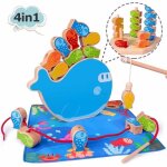 Jeu de p�che magn�tique en bois 4 en 1 - folaya - comp�tence motrice - jouet �ducatif pour enfants de ...