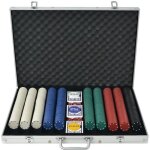 Jeu de poker - vidaxl - 1000 jetons - coffret en aluminium